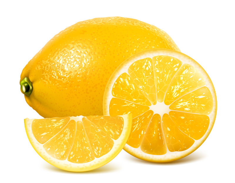 矢量黄色的新鲜柠檬