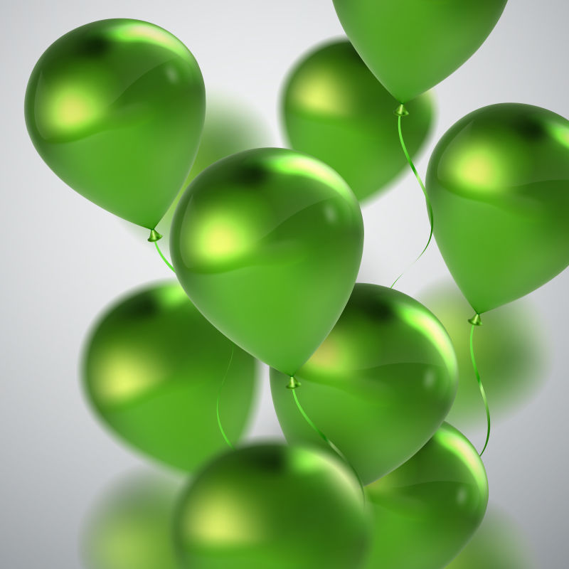 矢量绿色气球设计