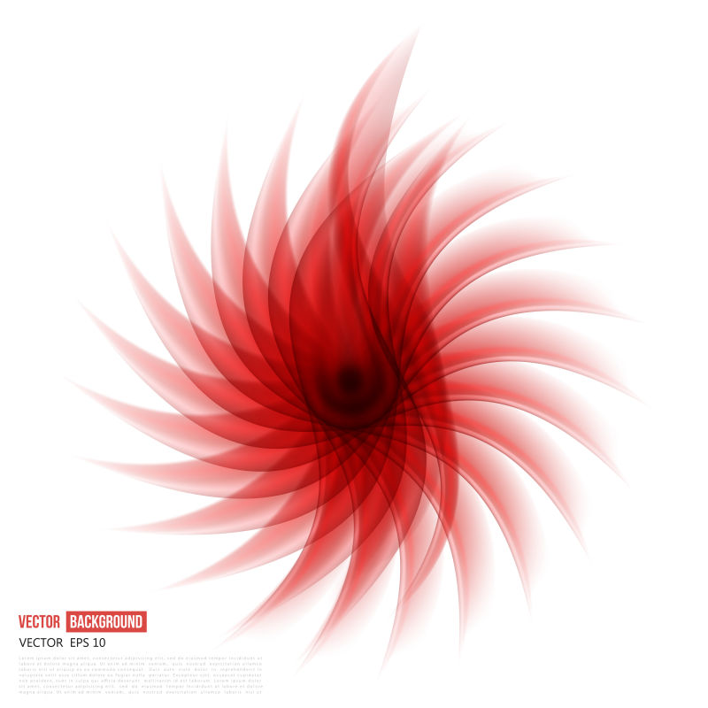 矢量红色抽象花卉波形现代背景