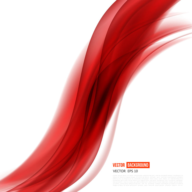抽象矢量红色波形元素设计背景