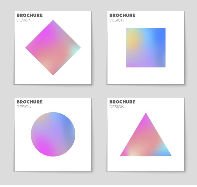 创意矢量彩色几何元素的方形宣传单设计