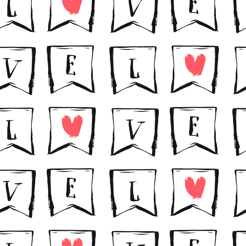 创意矢量现代爱情主题的平面插图