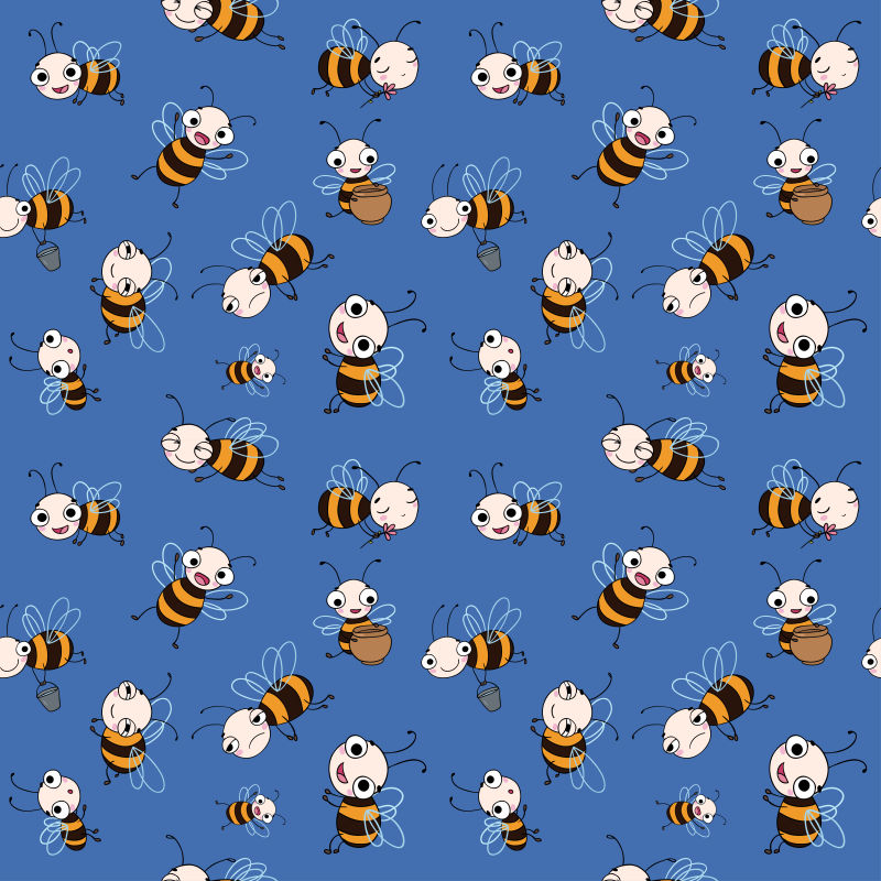 创意矢量可爱的蜜蜂装饰背景