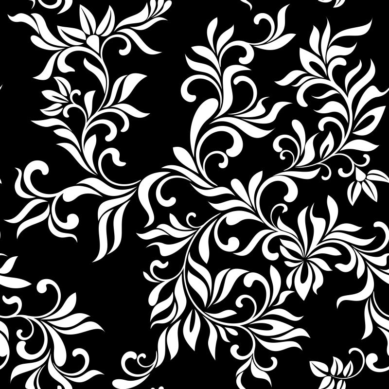 黑色抽象花卉装饰设计背景矢量