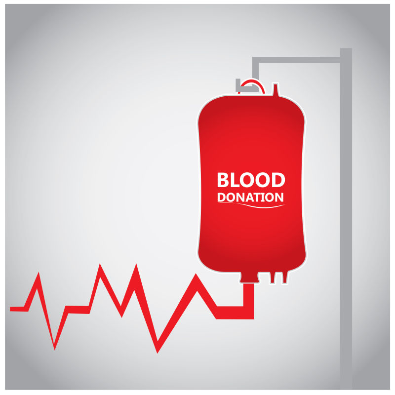 矢量的血袋献血设计