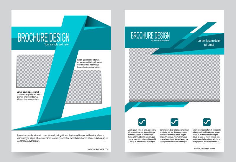抽象矢量现代蓝色几何商业宣传册设计