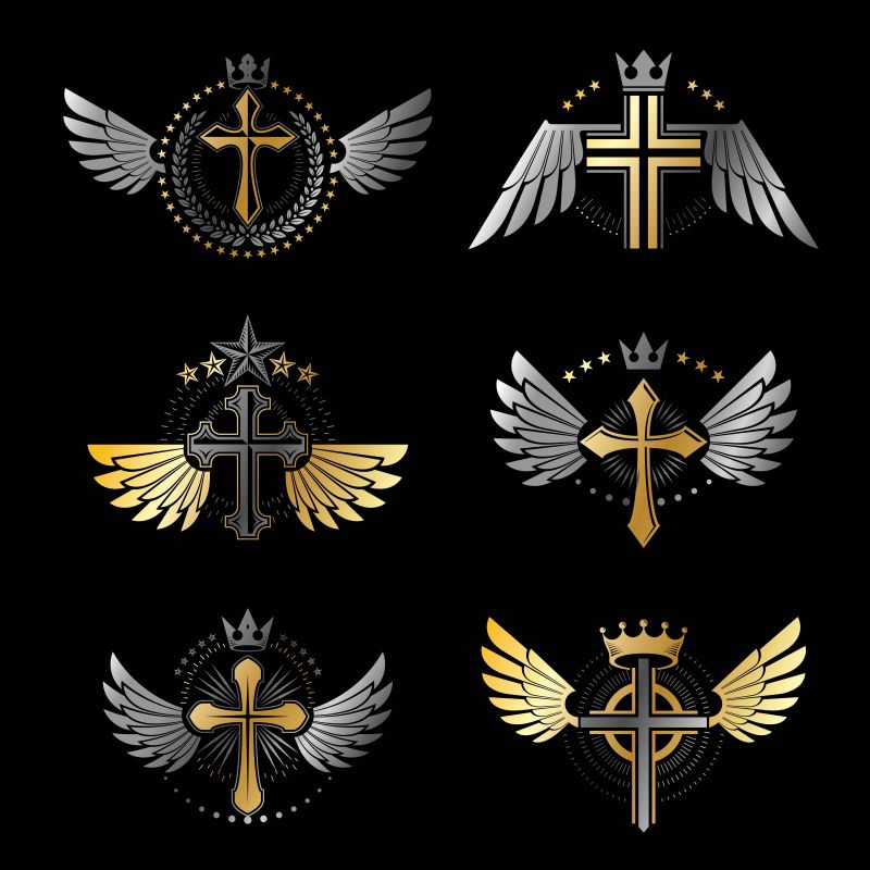 抽象矢量复古宗教徽章设计