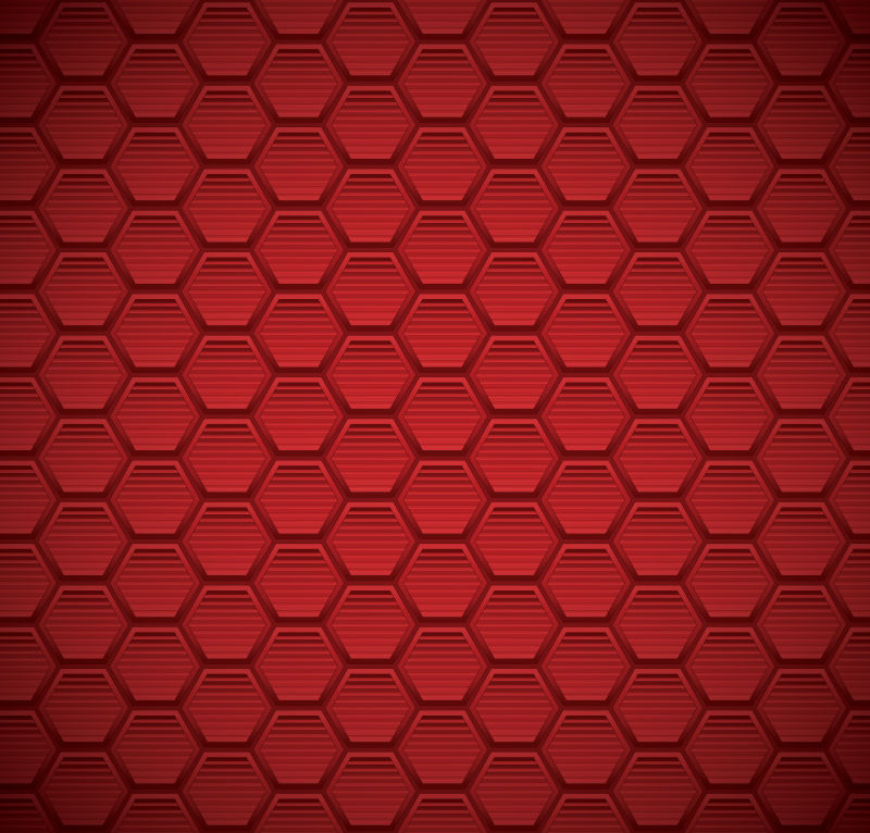 抽象矢量红色六边形元素无缝背景
