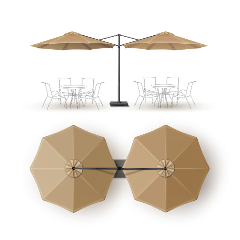 矢量棕色的遮阳伞设计