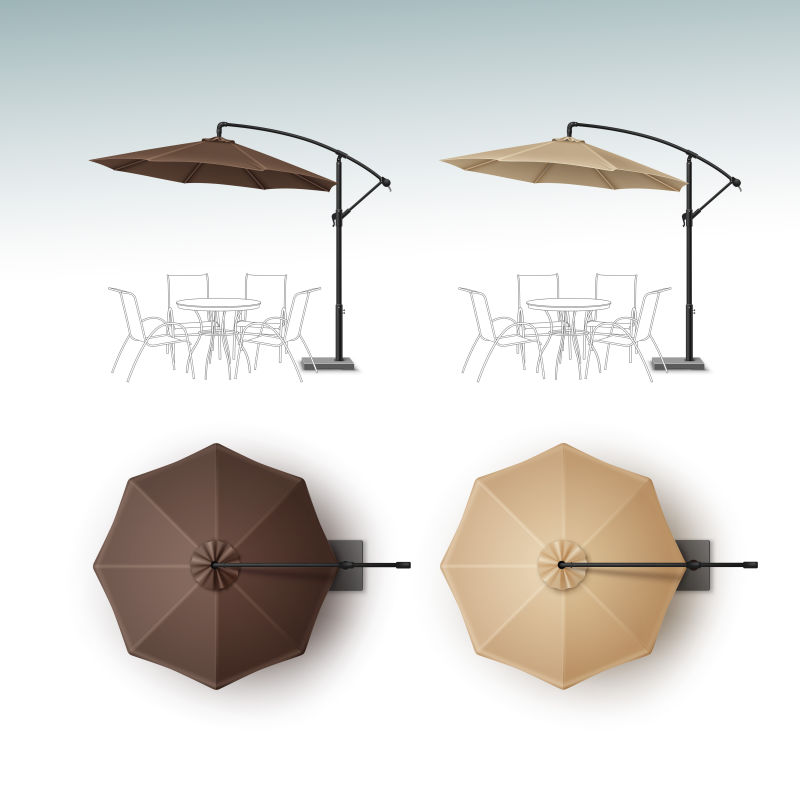 矢量棕色与褐色的遮阳伞