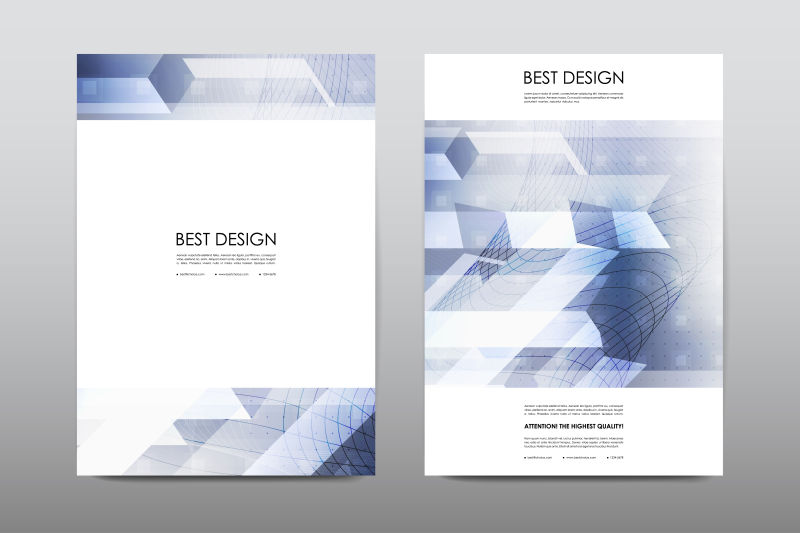 抽象蓝色几何风格的宣传册设计