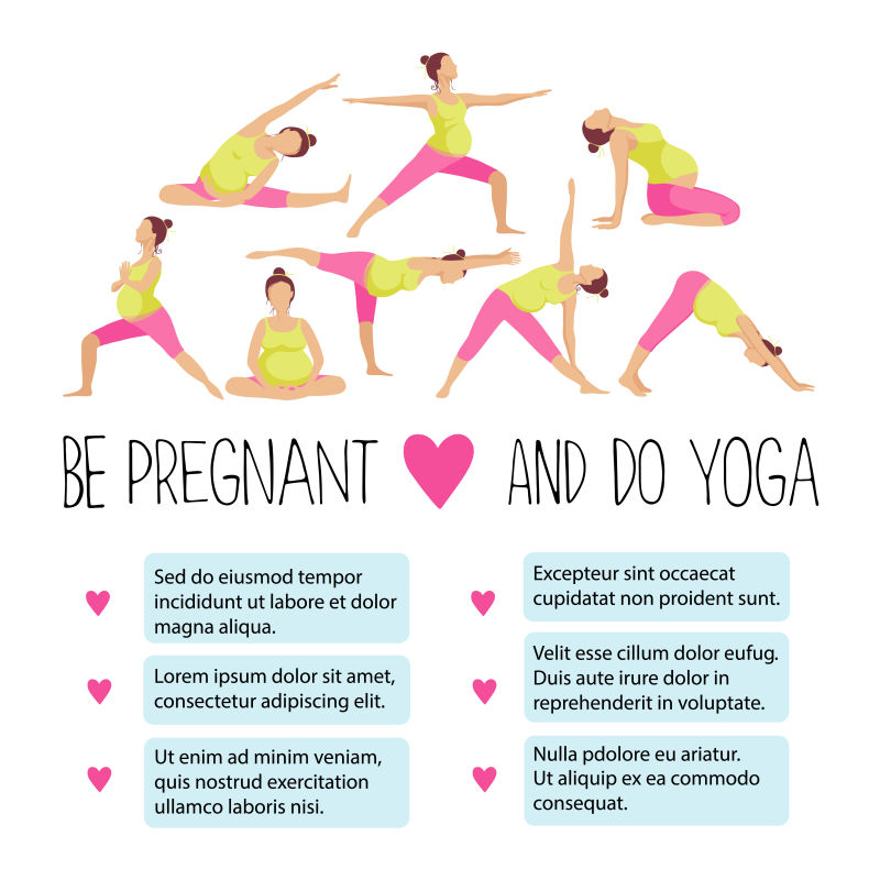 孕妇瑜伽的广告横幅矢量设计