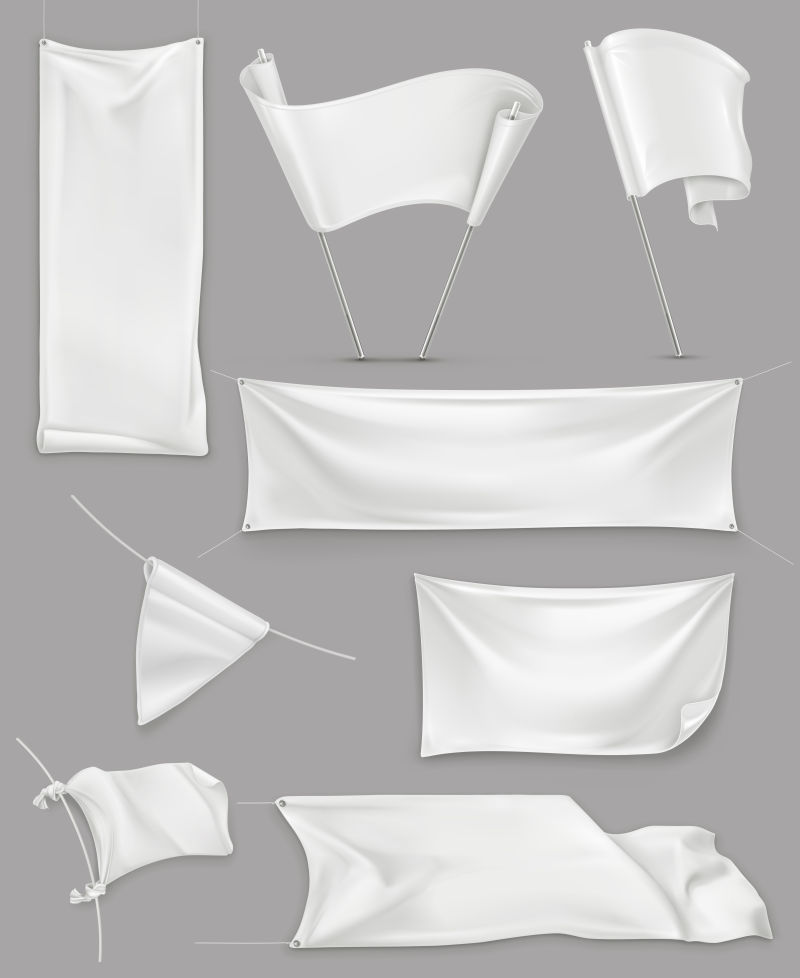 抽象矢量现代空白旗帜设计