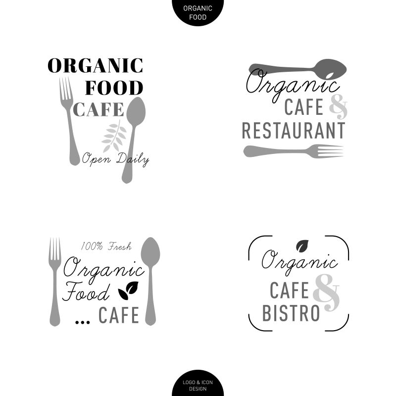 创意矢量咖啡餐厅元素图标设计