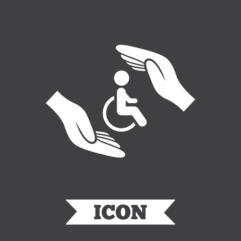 创意矢量现代保护残疾人图标设计