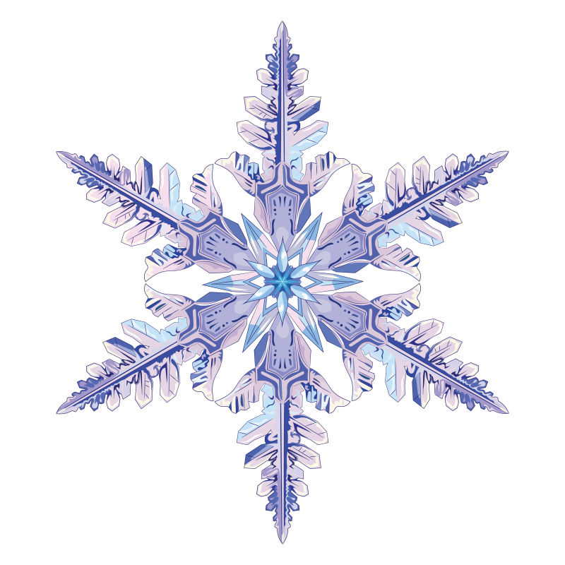 抽象矢量天然水晶雪花设计