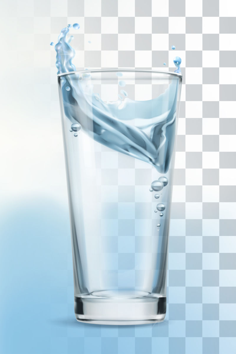 矢量透明背景前杯里的水