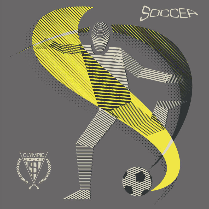 抽象矢量足球运动的创意插图