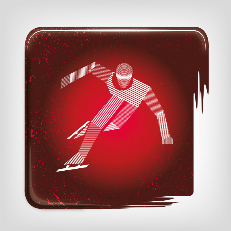 矢量滑冰运动员抽象插图
