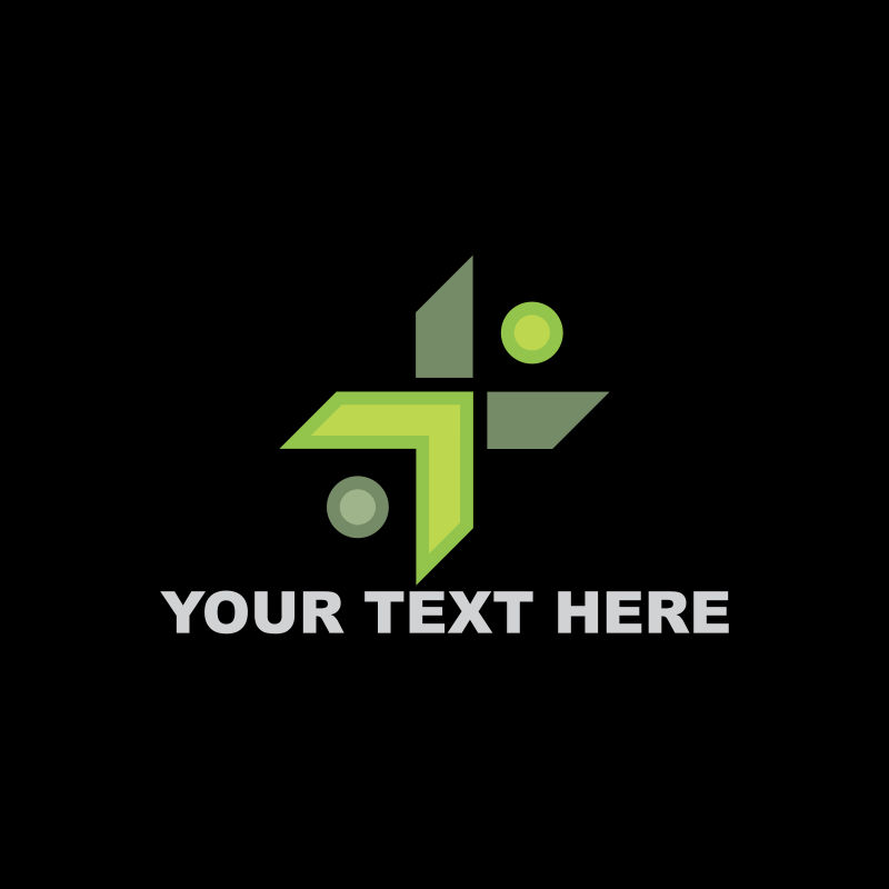 矢量绿色文字商业logo标志