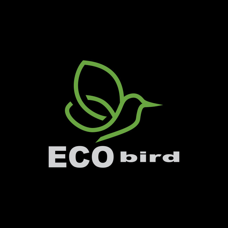 矢量绿色小鸟商业logo标志