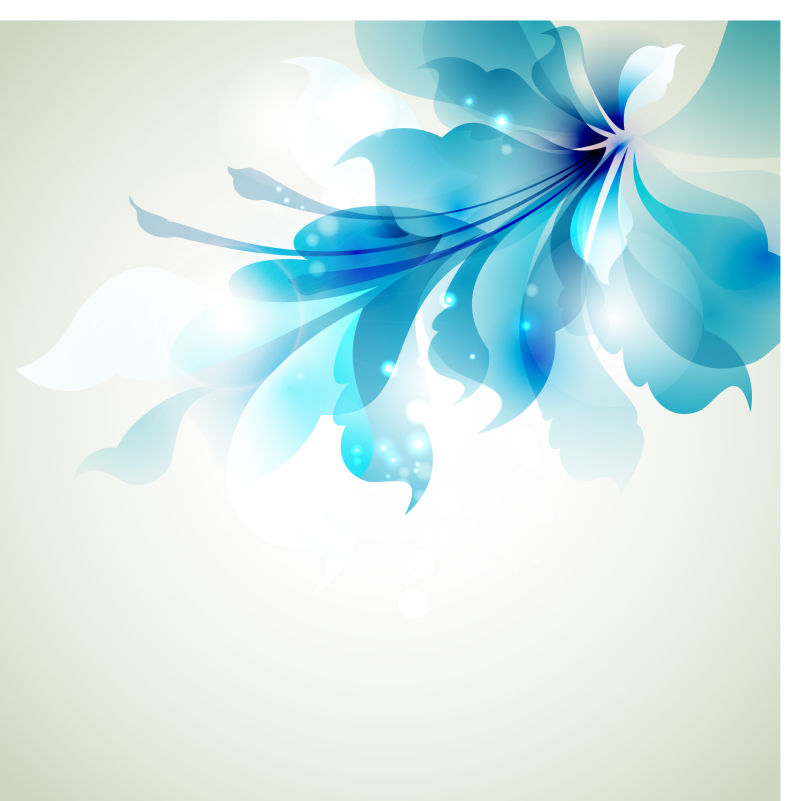 矢量蓝色花卉图案背景设计