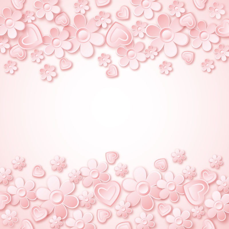 粉红色爱心图案背景矢量设计