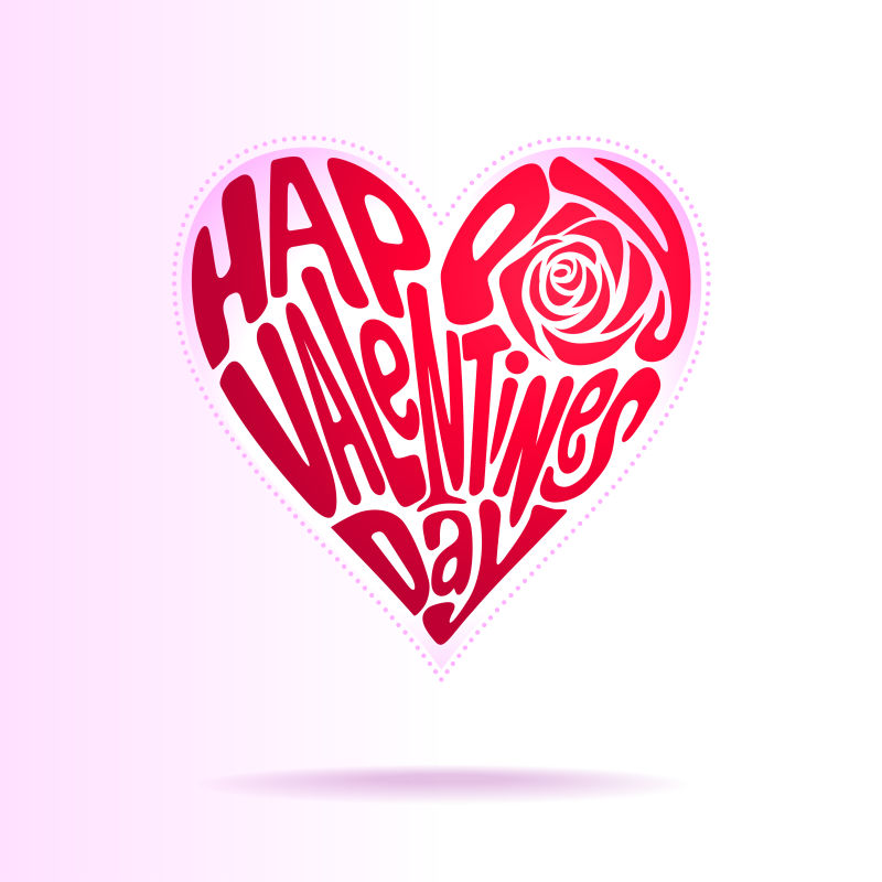 情人节的创意红色爱心插图矢量设计
