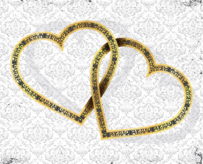 矢量的情人节黄色爱心插图设计