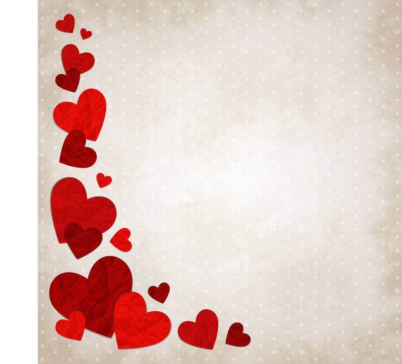情人节的红色心形图案背景矢量设计