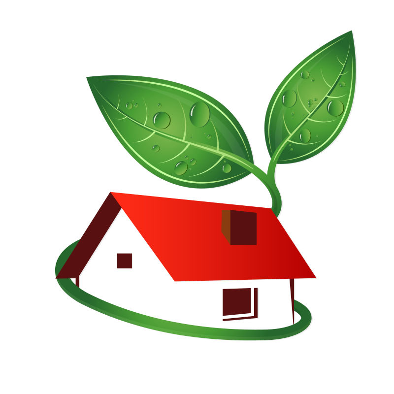 创意矢量生态住宅元素标志设计
