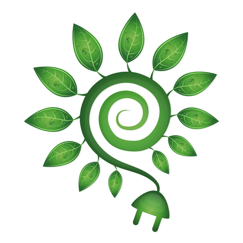 创意矢量绿色能源标志设计