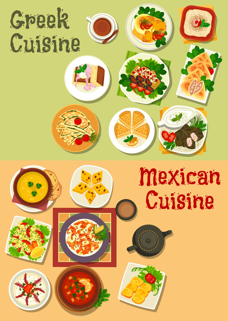 矢量的墨西哥传统美食插图