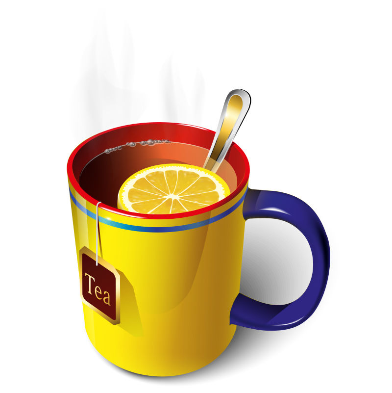 创意矢量柠檬红茶设计元素
