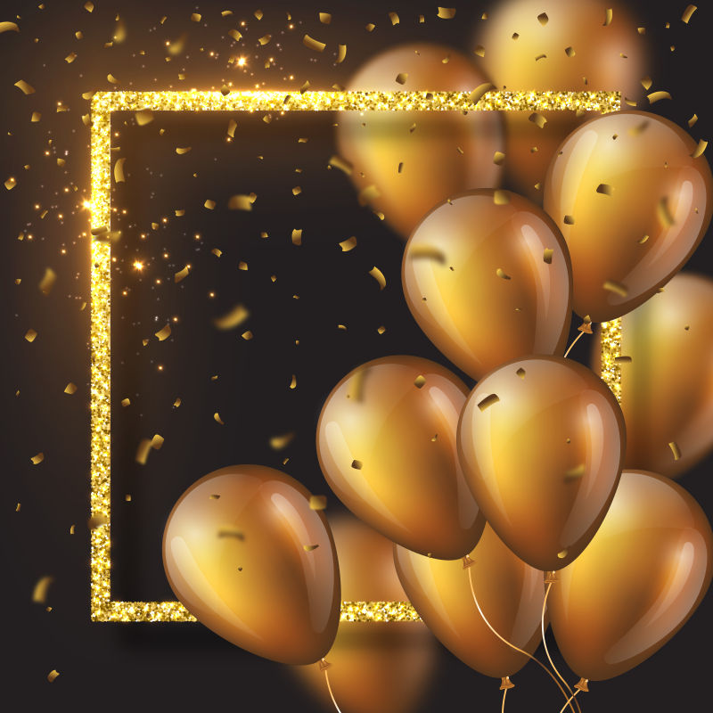 矢量庆祝的金色气球