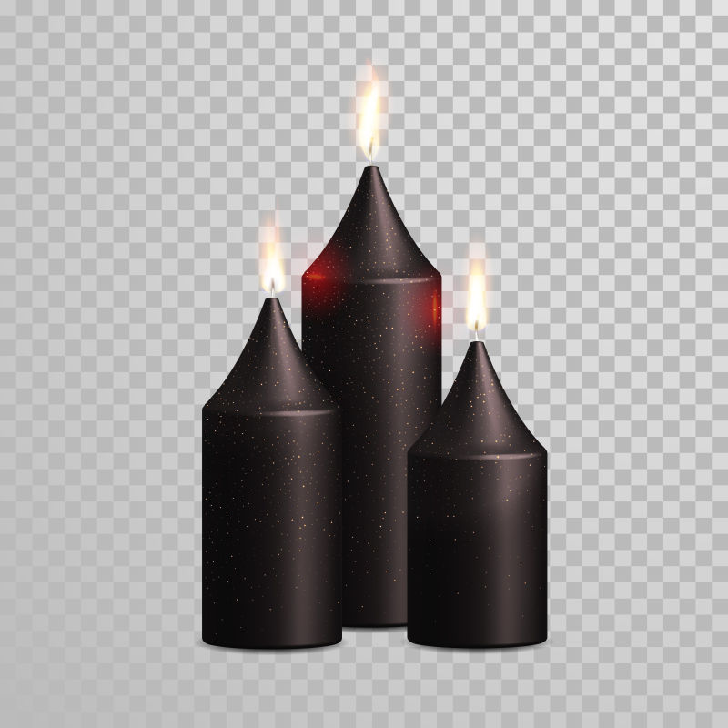 创意矢量黑色燃烧的蜡烛