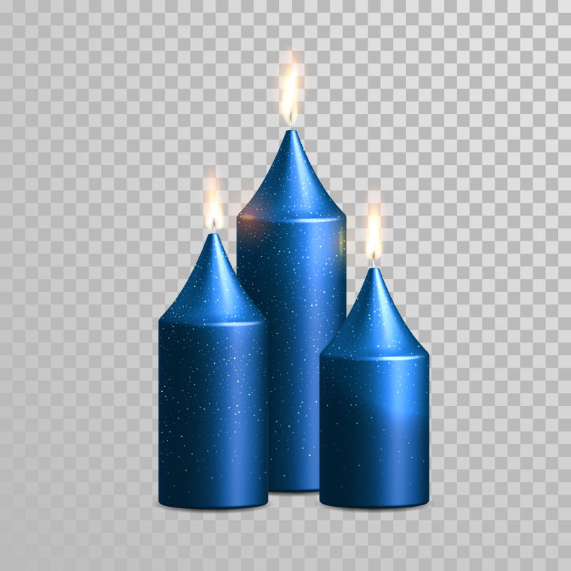创意矢量蓝色燃烧的蜡烛设计