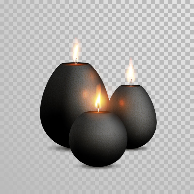 创意矢量黑色装饰设计蜡烛插图