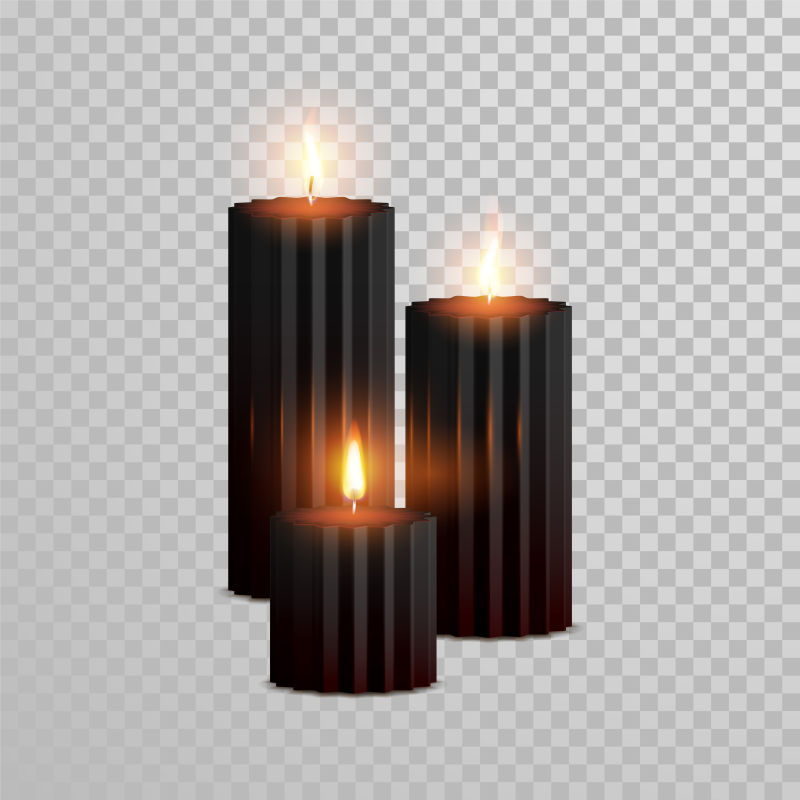 创意矢量黑色燃烧的蜡烛设计