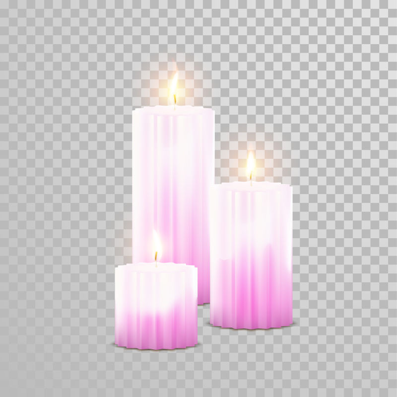 创意矢量粉色燃烧的蜡烛