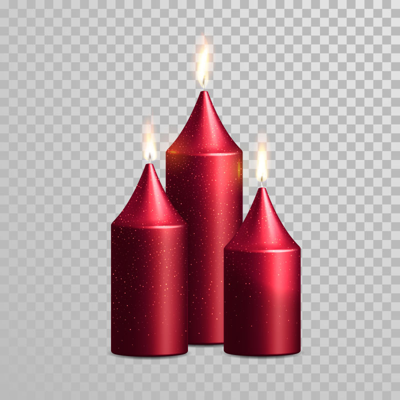 创意矢量红色浪漫红烛设计