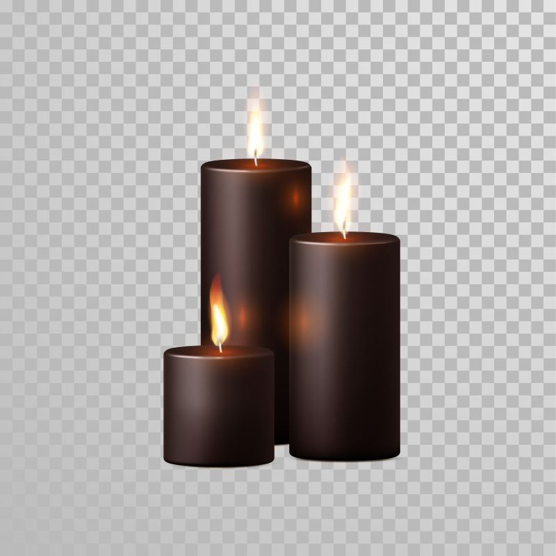 创意矢量棕色燃烧的蜡烛设计