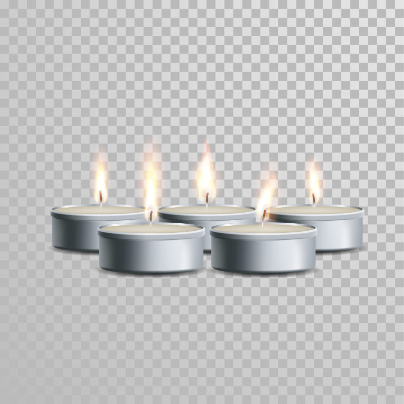 创意矢量燃烧的小蜡烛设计