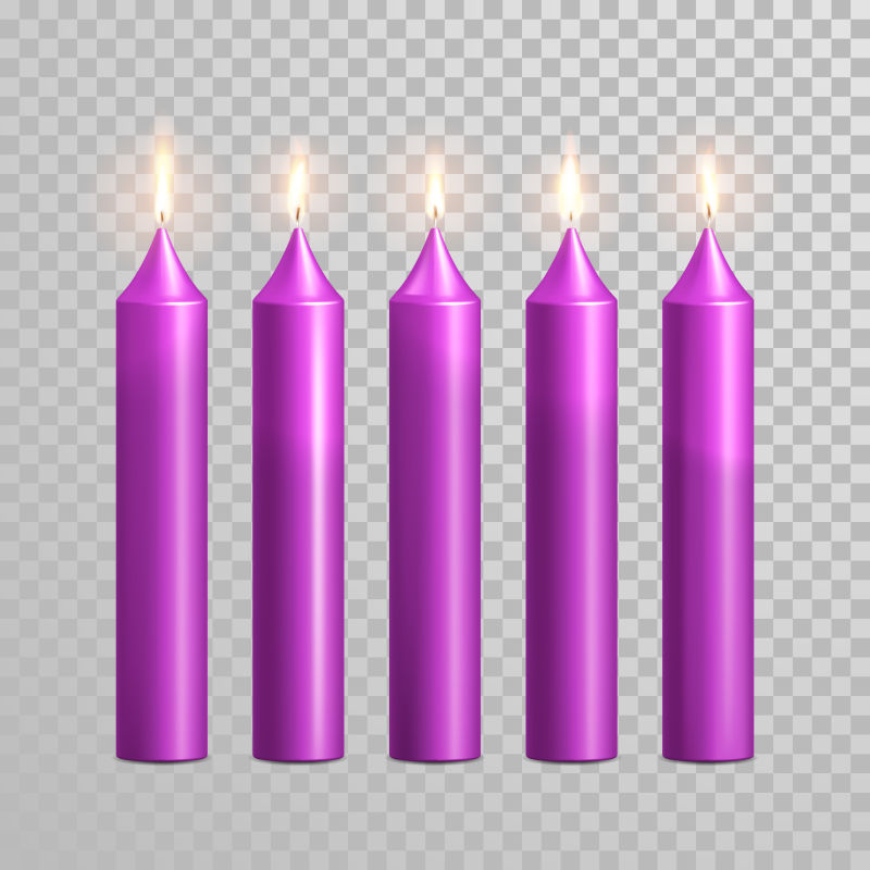 创意矢量紫色的蜡烛设计