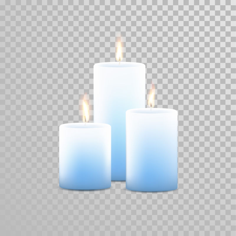 创意矢量淡蓝色的蜡烛插图