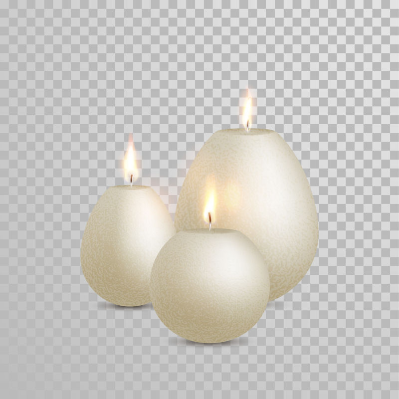 矢量珍珠色的蜡烛设计