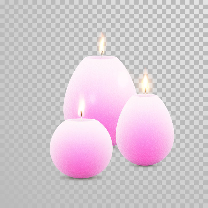 矢量粉色圆形的蜡烛插图