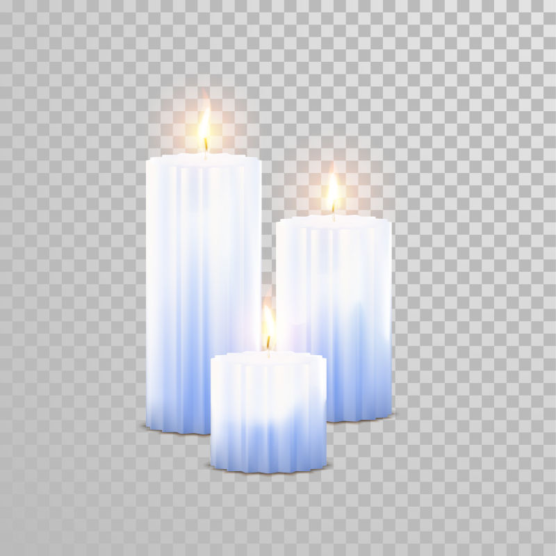 创意矢量燃烧的蓝色蜡烛设计