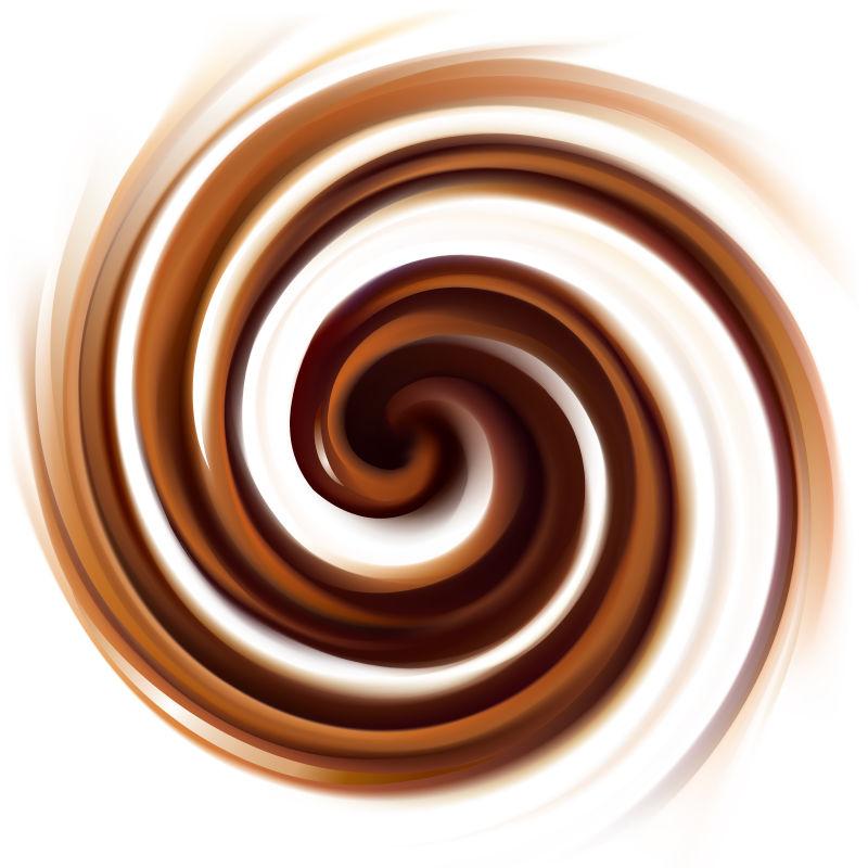 矢量漩涡奶油巧克力纹理的背景