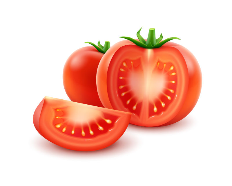 创意矢量红色成熟番茄插图